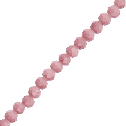 Cuentas redondas facetadas —redondas aplanadas de 4,5 x mm— —opacas de color marrón claro— x 38 cm