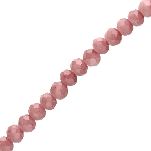 Cuentas redondas facetadas —redondas aplanadas de 4,5 x mm— —opacas de color marrón claro— x 38 cm