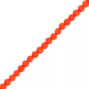 Cuentas redondas facetadas - redondas aplanadas de 3,5 x 3 mm - Coral opaco x 35 cm