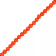 Cuentas redondas facetadas - redondas aplanadas de 3,5 x 3 mm - Coral opaco x 35 cm