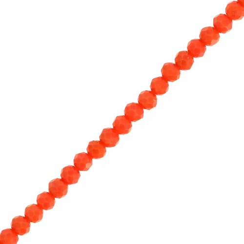 Cuentas redondas facetadas - redondas aplanadas de 3,5 x 3 mm - Coral opaco x 35 cm