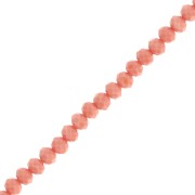 Cuentas redondas facetadas - redondas aplanadas de 4,5 x 4 mm - Naranja opaco x 40 cm