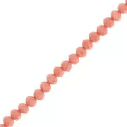 Cuentas redondas facetadas - redondas aplanadas de 4,5 x 4 mm - Naranja opaco x 40 cm