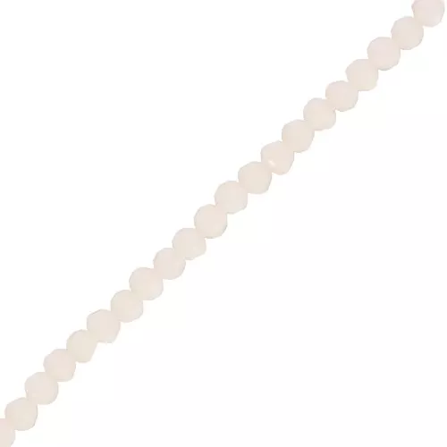 Cuentas facetadas redondas - Redondas aplanadas 3x2,5 mm - Marfil opaco x45cm