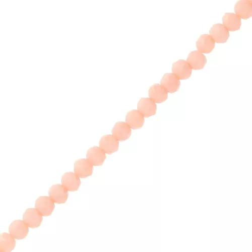 Cuentas facetadas redondas - Redondas aplanadas 3,5x3 mm - Opaco Nude x36cm