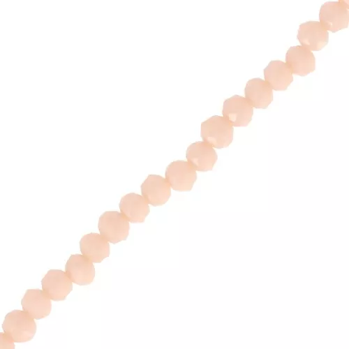 Cuentas facetadas redondas - redondas aplanadas 4x3,5 mm - Opaco Nude x41cm