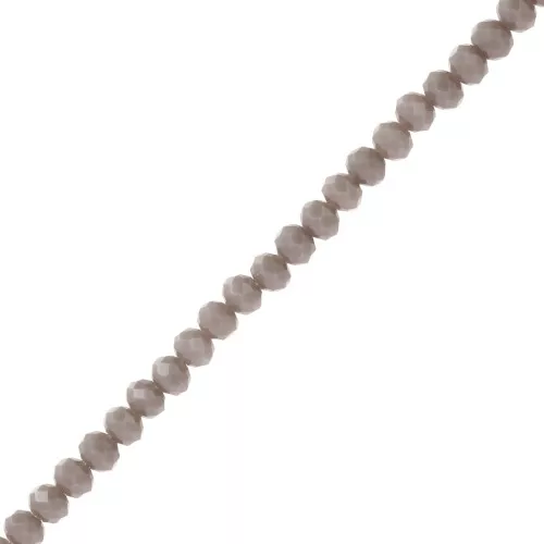 Cuentas facetadas redondas - Redondas aplanadas 3,5x3 mm - Gris oscuro opaco x33cm