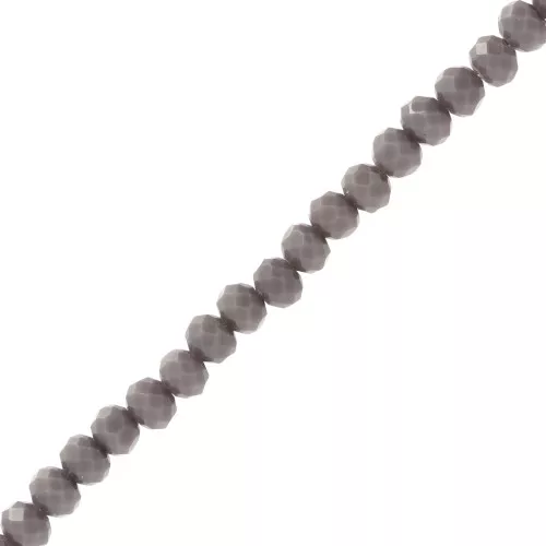 Cuentas facetadas redondas - redondas aplanadas 4x3,5 mm - Gris oscuro opaco x48cm