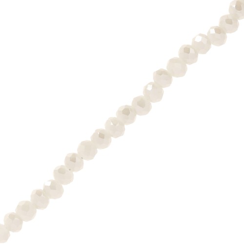 Cuentas facetadas redondas - redondas aplanadas 3,5x3 mm - Champán opaco x30cm