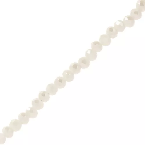Cuentas facetadas redondas - redondas aplanadas 3,5x3 mm - Champán opaco x30cm