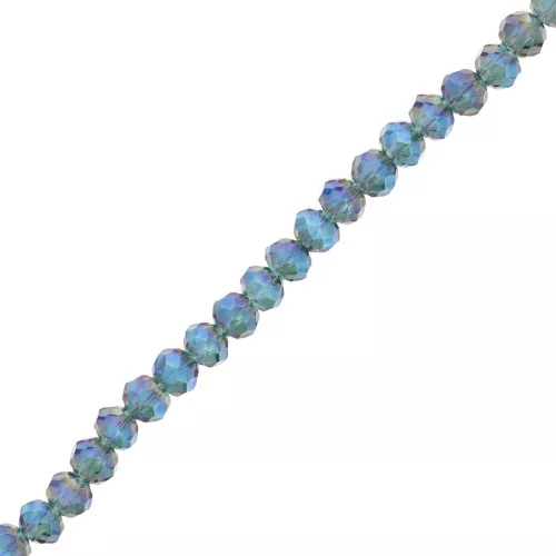 Cuentas facetadas redondas - aplanadas redondas 3,5x3 mm - Indicolita AB x32cm