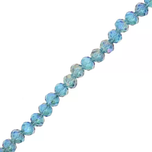 Cuentas facetadas redondas - aplanadas redondas 4x3,5 mm - Indicolita AB x41cm
