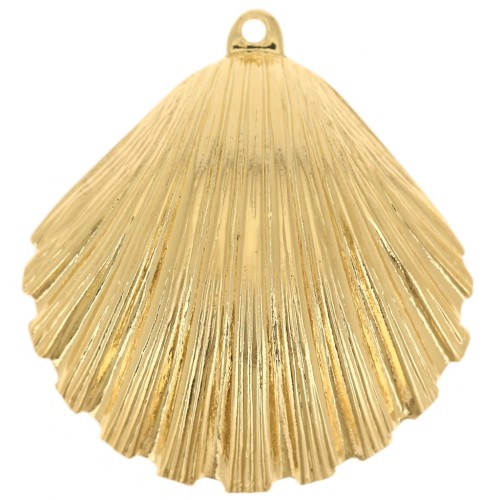 Colgante concha 25x23 mm - Dorado con oro fino x1