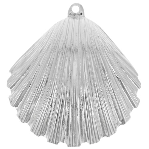 Colgante concha 25x23 mm - Plateado fino x1