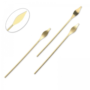 Bastón cabeza lanzas 36x0,7 mm dorado con oro x10