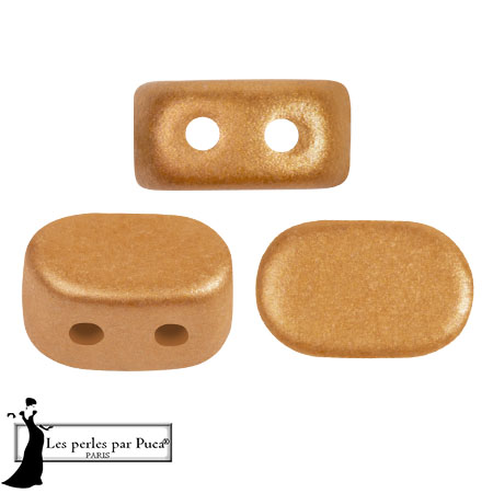 Cuentas de cristal Lipsi® de Puca® 4x6 mm - Apricot Metallic Mat x10g