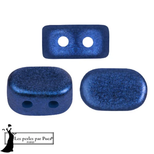 Cuentas de cristal Lipsi® de Puca® 4x6 mm - Azul Caribe Metálico Mate x10g