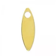 Dijes ovalados lisos 9 mm dorado con oro fino x10