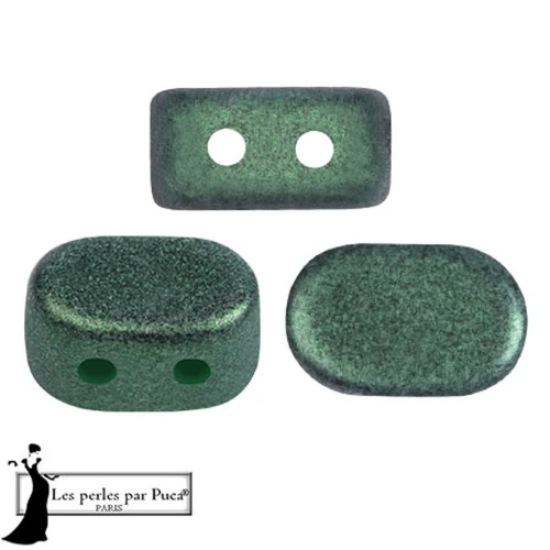 Cuentas de cristal Lipsi® de Puca® 4x6 mm - Bosque Verde Metálico Mate x10g