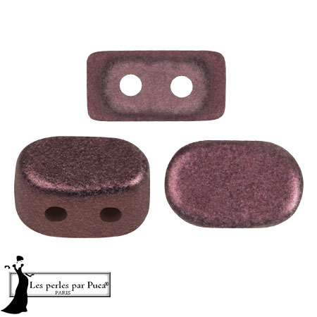 Cuentas de cristal Lipsi® de Puca® 4x6 mm - Rojo Viejo Metalizado Mate x10g