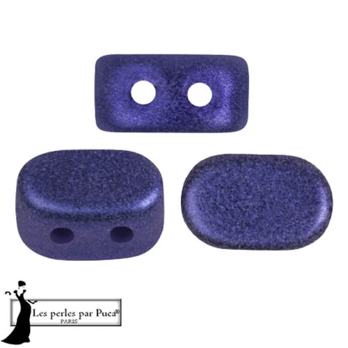 Cuentas de cristal Lipsi® de Puca® 4x6 mm - Azul Real Metalizado Mate x10g