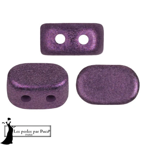 Cuentas de cristal Lipsi® de Puca® 4x6 mm - Lila Oscuro Metalizado Mate x10g