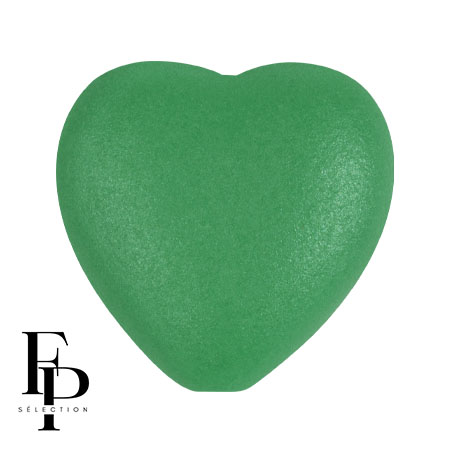 Cuenta de cristal corazón 16x15 mm - Vogue Green Garden Mat x1