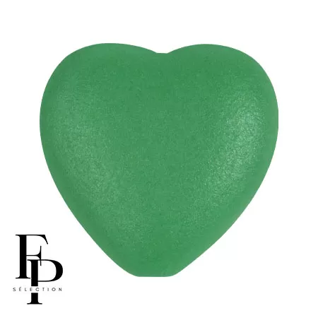 Cuenta de cristal corazón 16x15 mm - Vogue Green Garden Mat x1