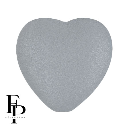 Cuenta de cristal corazón 16x15 mm - Vogue Gris Medio Mate x1