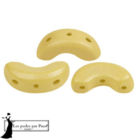 Cuentas de cristal Arcos® de Puca® 5x10 mm - Vogue Canary Yellow Mat x10g