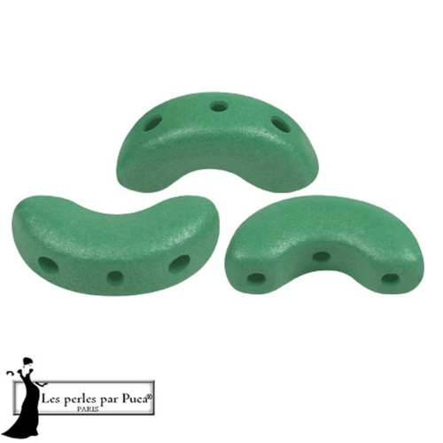 Cuentas de cristal Arcos® de Puca® 5x10 mm - Vogue Green Garden Mat x10g