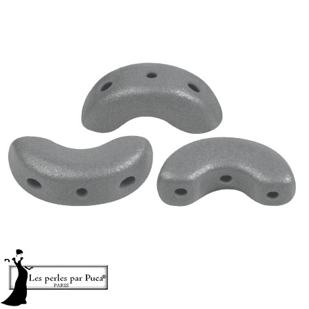 Cuentas de cristal Arcos® de Puca® 5x10 mm - Vogue Gris Medio Mate x10g