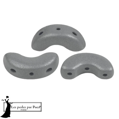 Cuentas de cristal Arcos® de Puca® 5x10 mm - Vogue Gris Medio Mate x10g