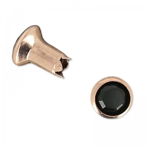Remache PureCrystal 53000 5 mm Jet/dorado rosado x1