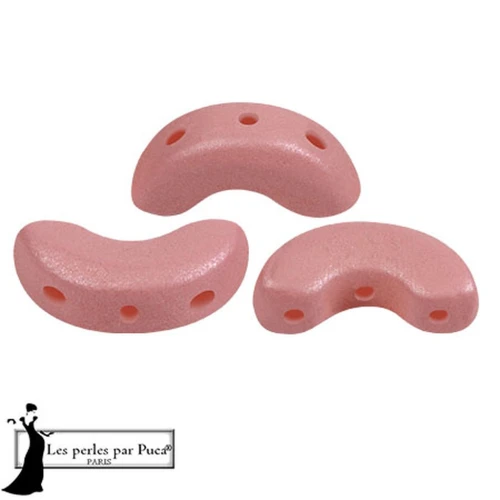 Cuentas de cristal Arcos® de Puca® 5x10 mm - Vogue Rose Nude Mat x10g
