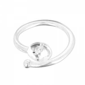 Anillo flexible tamaño 52 para semi agujereada de Plata 925 x1