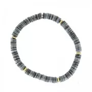 Pulsera lentejuelas cequíes 18 cm Grís x1