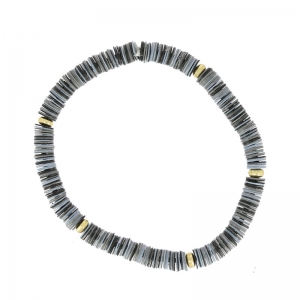 Pulsera lentejuelas cequíes 18 cm Grís x1