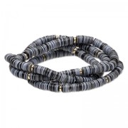 Pulsera lentejuelas cequíes 18 cm Grís x1