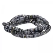 Pulsera lentejuelas cequíes 18 cm Grís x1