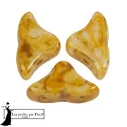 Cuentas de cristal Helios® de Puca® 6x10mm - Blanco Stony Orange x10g