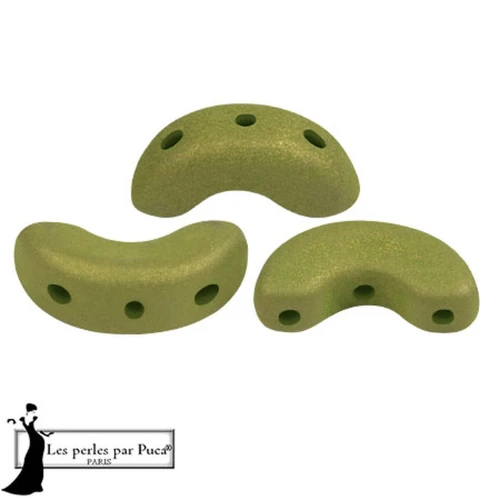 Cuentas de cristal Arcos® de Puca® 5x10 mm - Trendy Light Olive Mat x10g