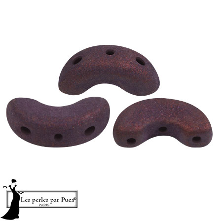 Cuentas de cristal Arcos® de Puca® 5x10 mm - Trendy Plum Mat x10g