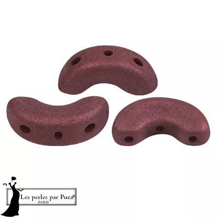 Cuentas de cristal Arcos® de Puca® 5x10 mm - Trendy Wine Lees Mat x10g