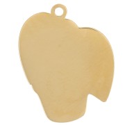 Dije Filodendro 18x14 mm resina epoxi - Acero inoxidable 304L Dorado - Verde