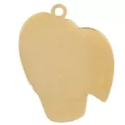 Dije Filodendro 18x14 mm resina epoxi - Acero inoxidable 304L Dorado - Verde