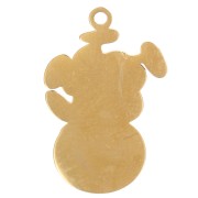 Dije de planta Pilea 18x12 mm resina epoxi - Acero inoxidable 304L Dorado - Verde