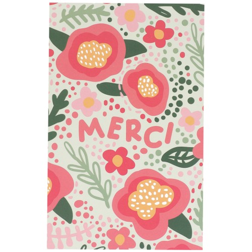 Tarjetas de joyería con flores - Tarjetas de agradecimiento - Verde - Rojo - Rosa x10