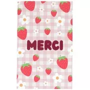 Flor - Tarjetas de joyería - Tarjetas de agradecimiento - Fresas y flores x10 Tarjetas de joyería - Tarjetas de agradecimiento - Fresas y flores x10