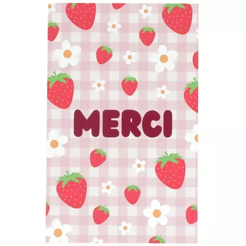 Tarjetas de joyería - Tarjetas de agradecimiento - Fresas y flores x10